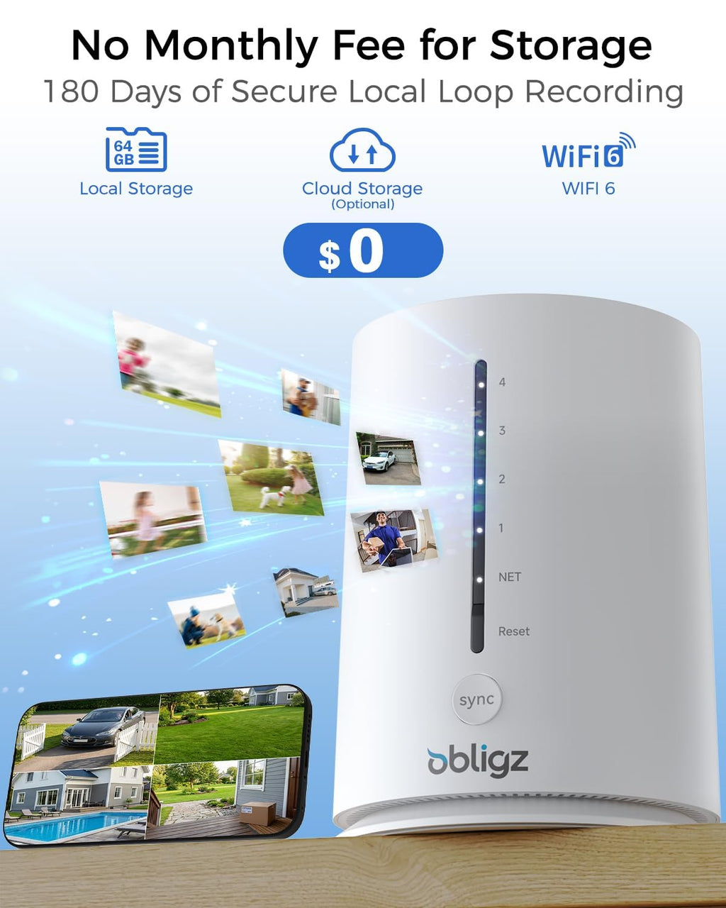 4MP Home Security Cameras with 64GB Local Storage K548