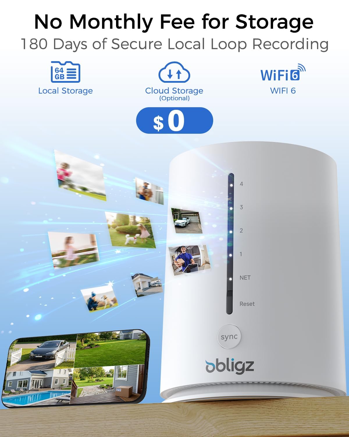 4MP Home Security Cameras with 64GB Local Storage K548