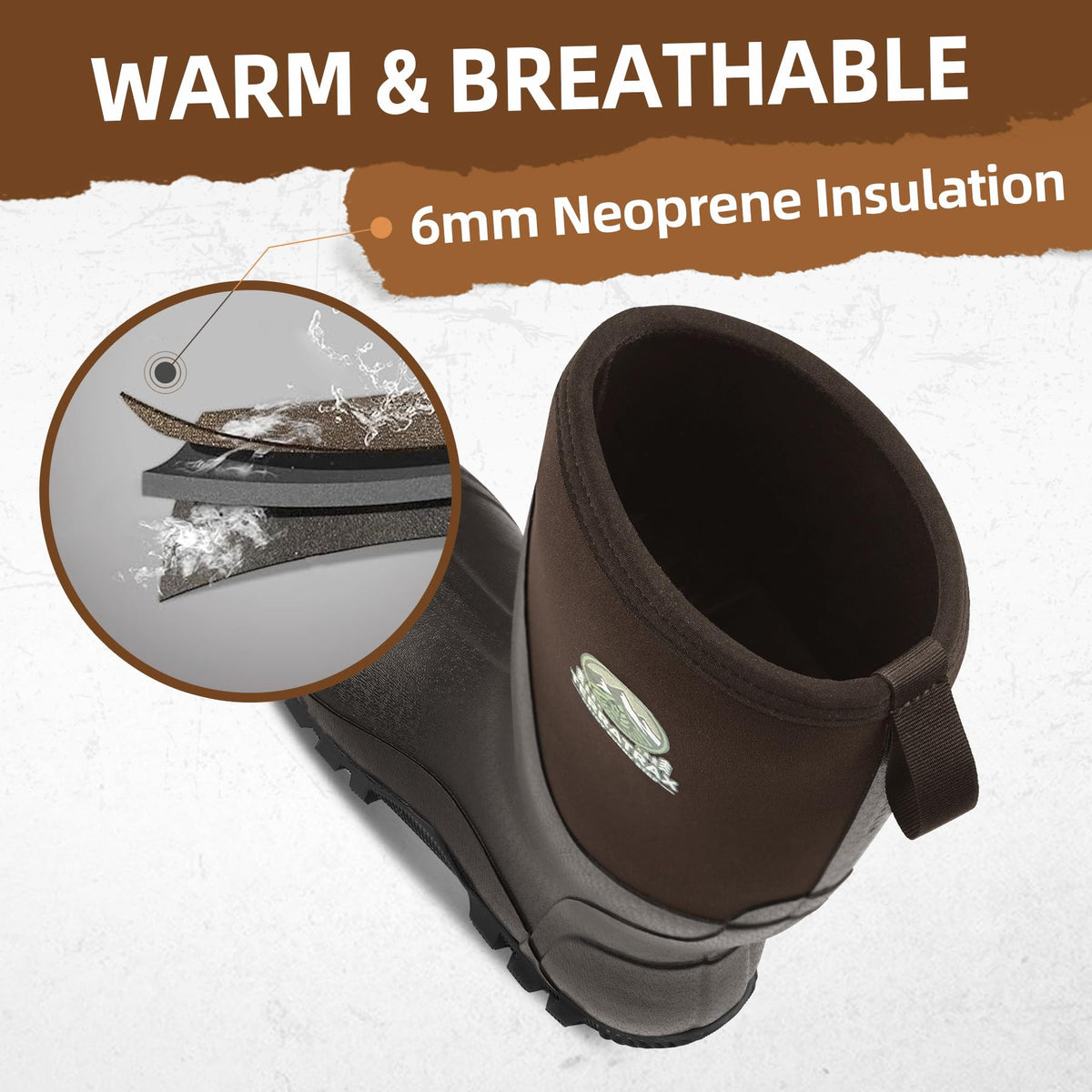 Men's Waterproof 6mm Neoprene Rubber Boots E887111