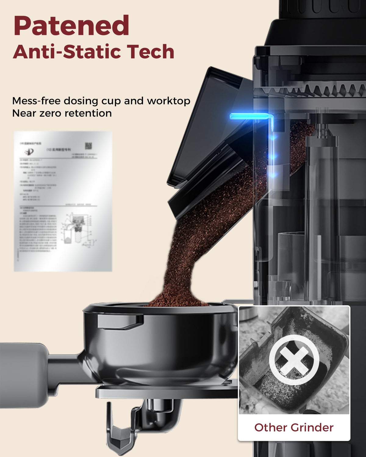 Conical Burr Coffee Grinder with 70 Grind Settings I6164