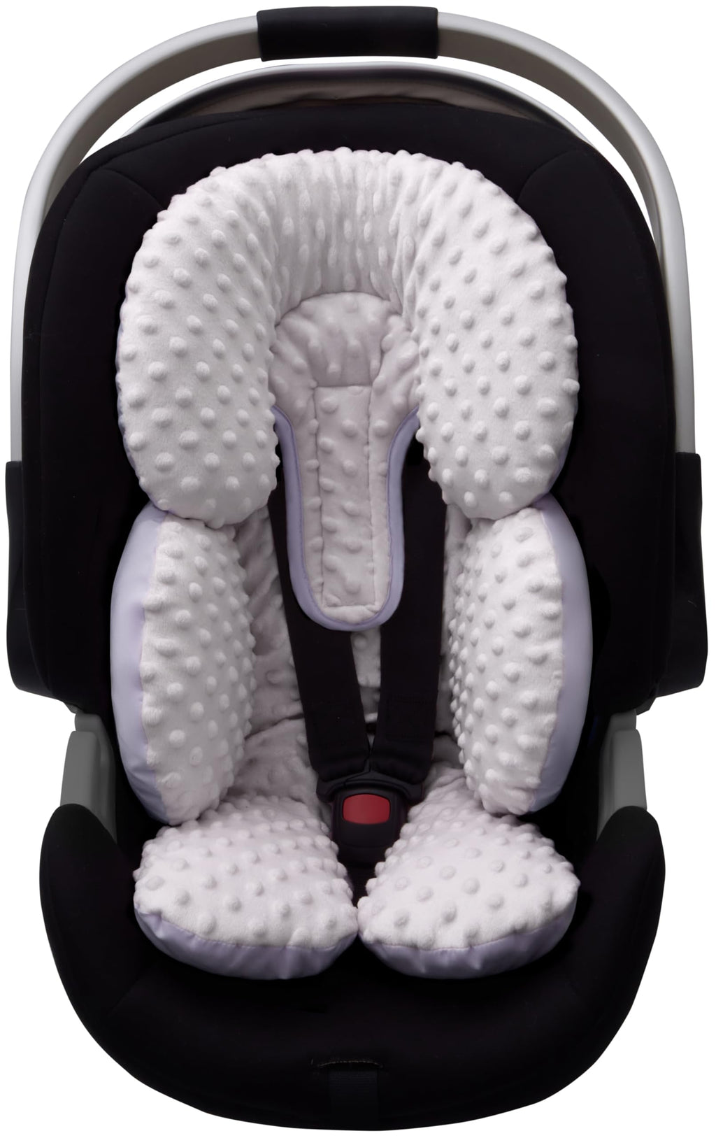 Infant Car Seat Head Neck Body Support, Ultra-Soft Minky Microfiber, 2-in-1 Reversible, Gray J4465