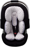 Infant Car Seat Head Neck Body Support, Ultra-Soft Minky Microfiber, 2-in-1 Reversible, Gray J4465