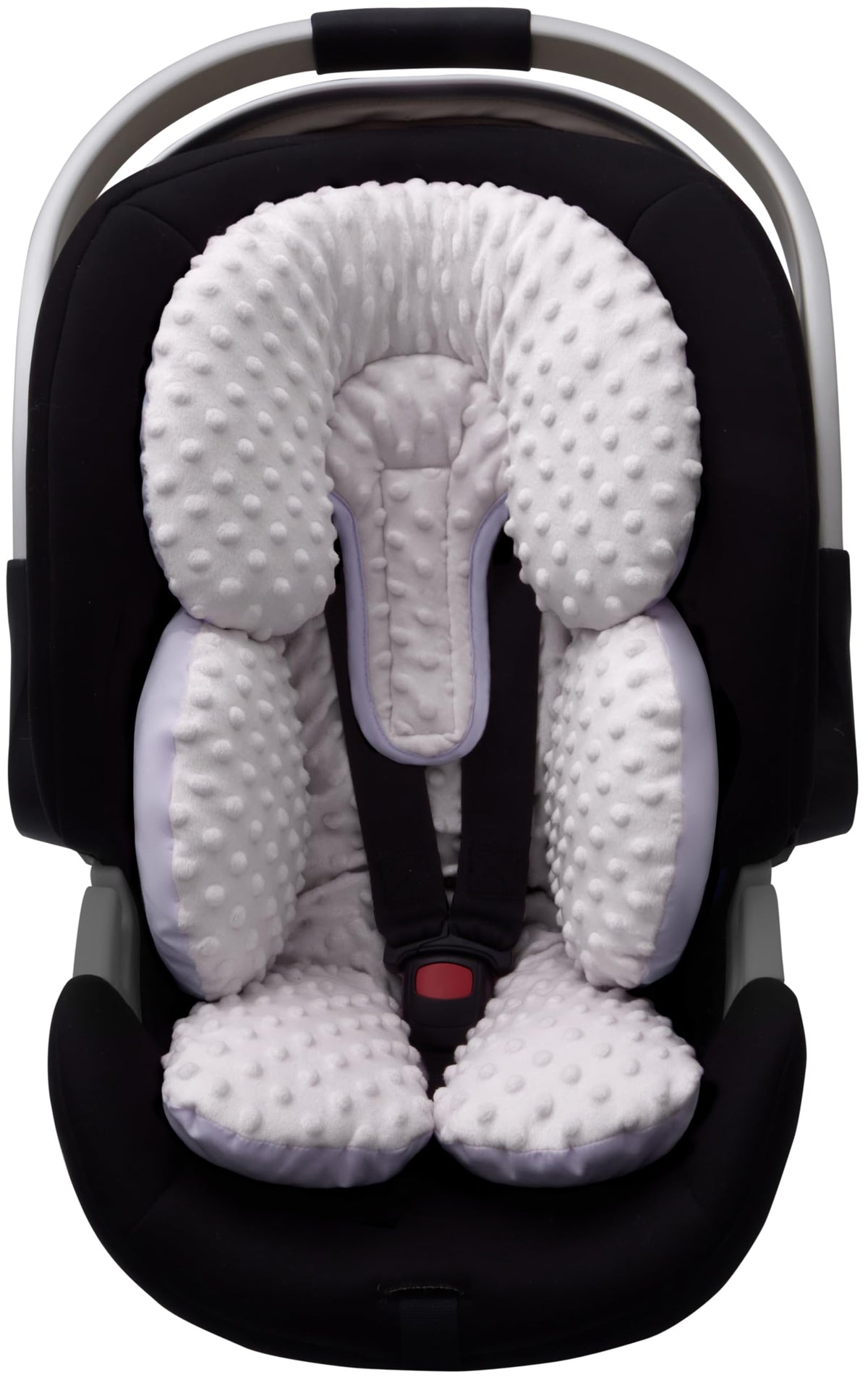Infant Car Seat Head Neck Body Support, Ultra-Soft Minky Microfiber, 2-in-1 Reversible, Gray J4465