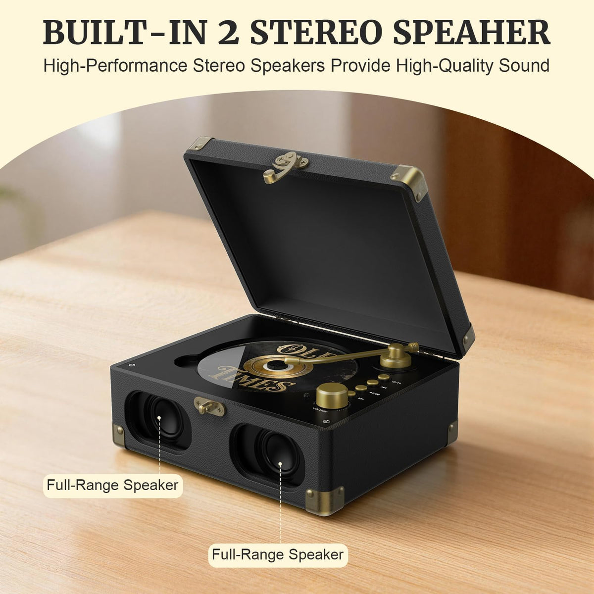 Black Portable CD Player with Speakers, Bluetooth, Remote Control, USB Playback A93117