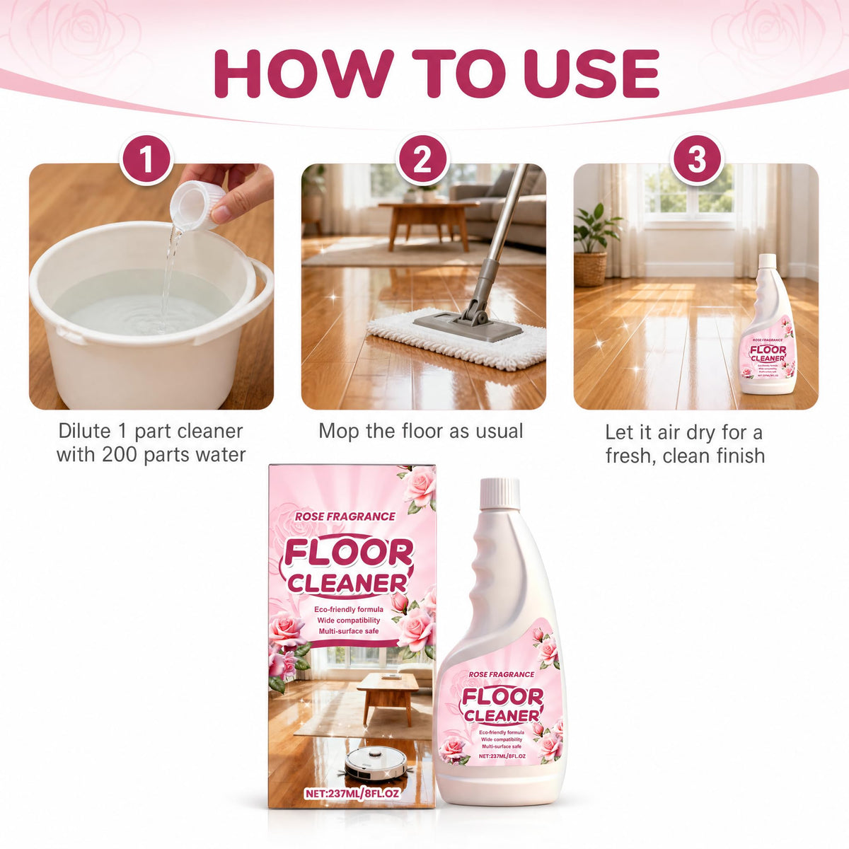 Rose Scent Floor Cleaner 8 fl.oz A24916