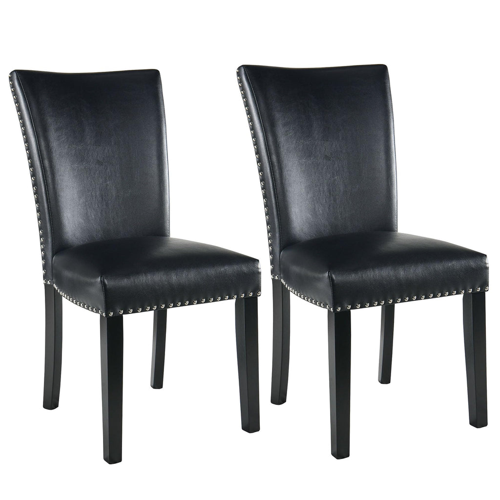 Black PU Leather Upholstered Dining Chairs Set of 2 R888034