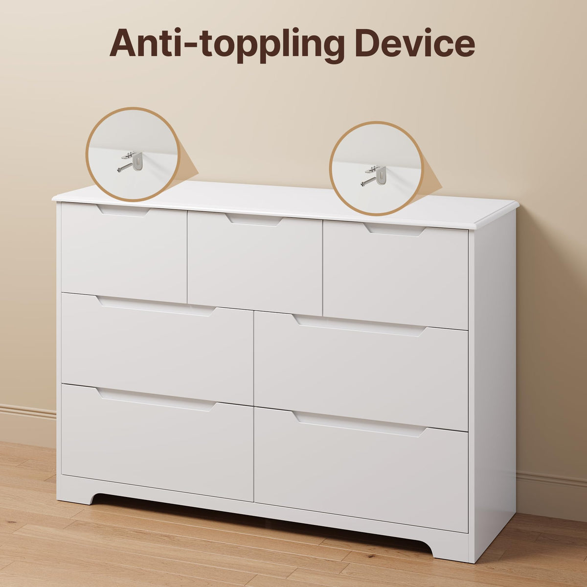 White 7 Drawer Dresser U38634