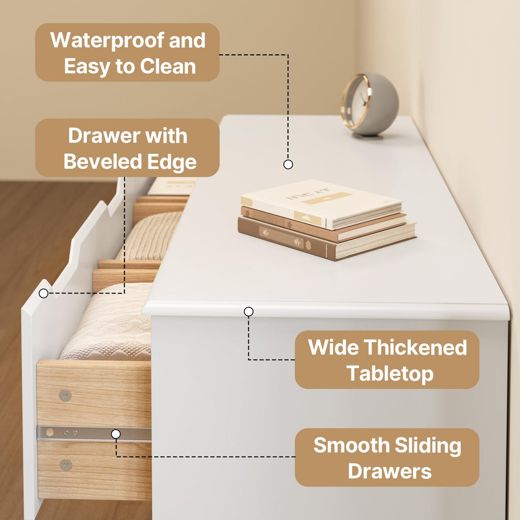 White 7 Drawer Dresser U38634