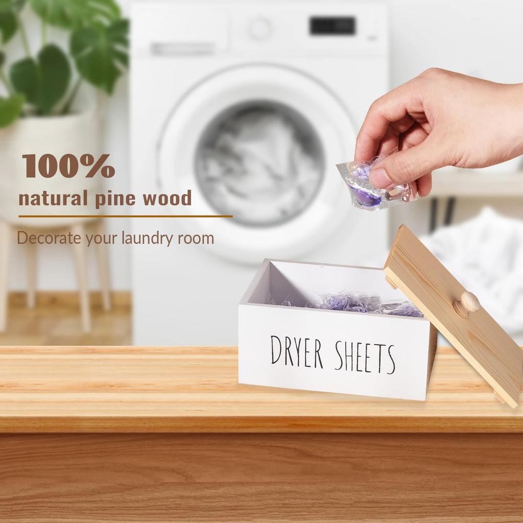 Wood Laundry Detergent Dispenser Holder with Lid M87532