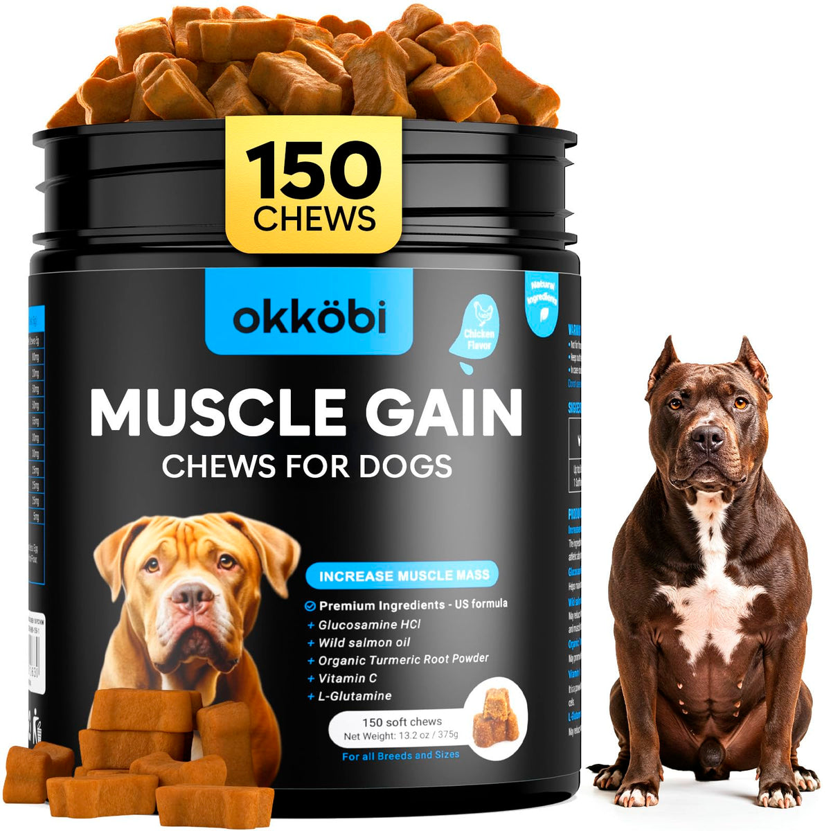 High Calorie Chicken Chews for Dogs 150ct P229