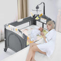 5-in-1 Convertible Baby Crib Bassinet Playpen Y480