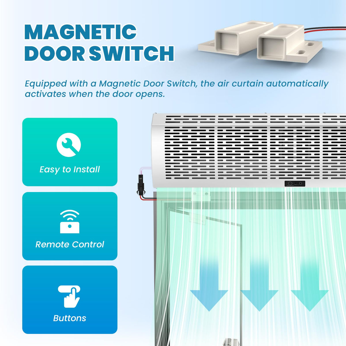 36 Inch Wall Mounted Air Curtain Fan J435