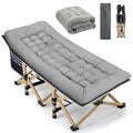 Portable Camping Cot Extra Wide with Thick Mattress Grey H75617