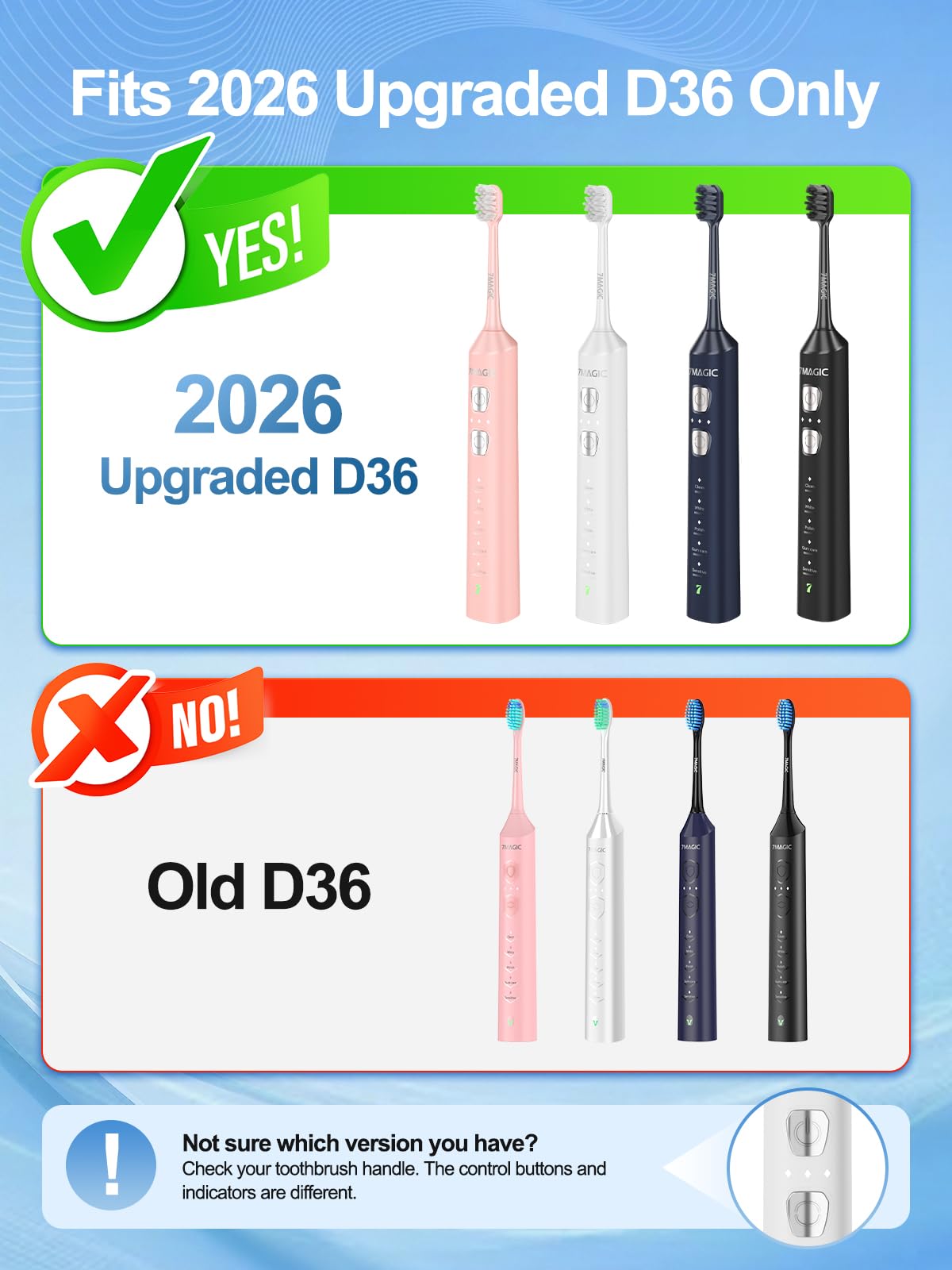 Electric Toothbrush Replacement Brush Heads 2-Pack Black D926