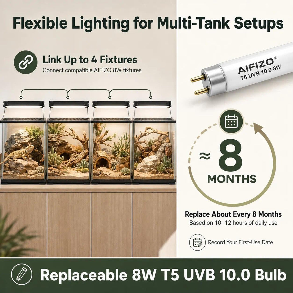 8W 10.0 12 Inch T5 UVB Reptile Light Fixture with Bulb M25242