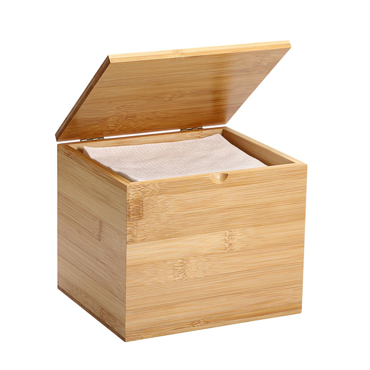 Bamboo Facial Towel Holder with Lid V105