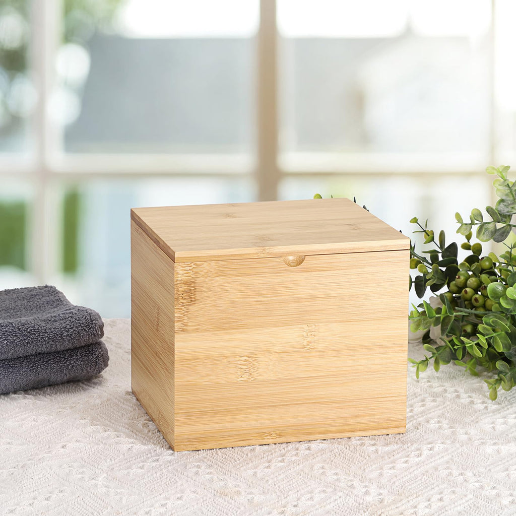 Bamboo Facial Towel Holder with Lid V105