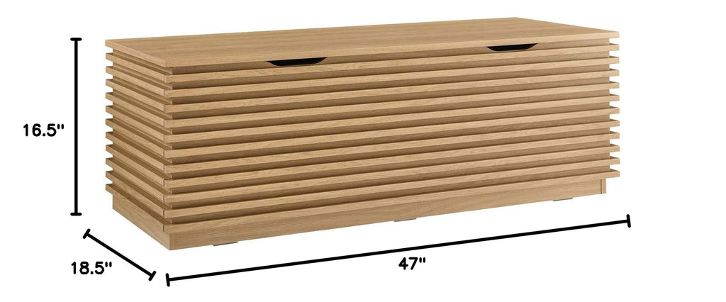 Oak Wood Grain Storage Bench N23800