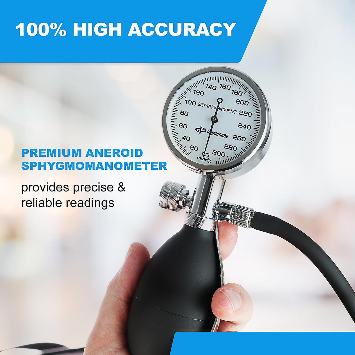 Aneroid Sphygmomanometer and Blood Pressure Cuff Set with 5 Sized Nylon Cuffs F721830