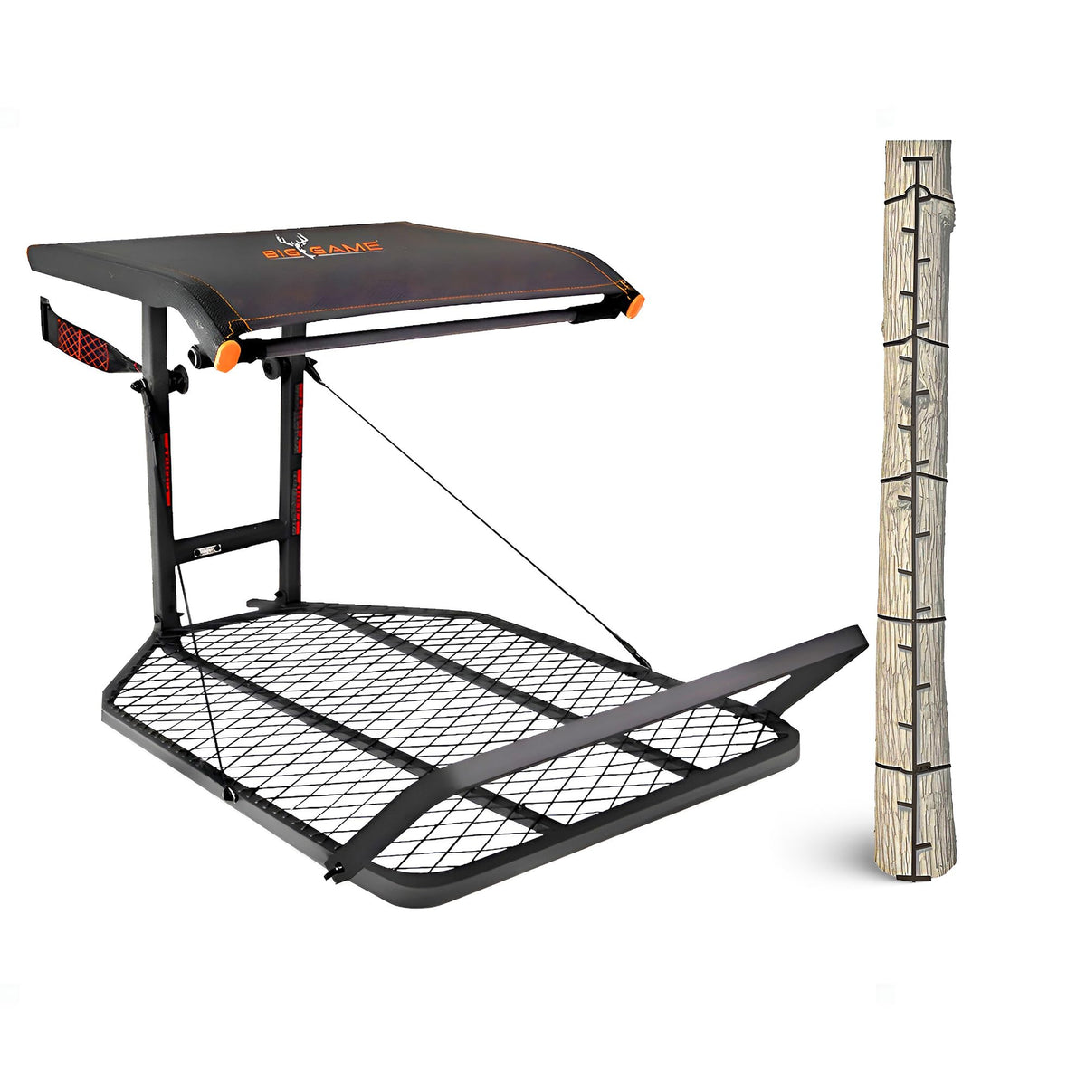 Steel Hang-On Treestand with Flip-Back Seat and Climbing Sticks Z45715