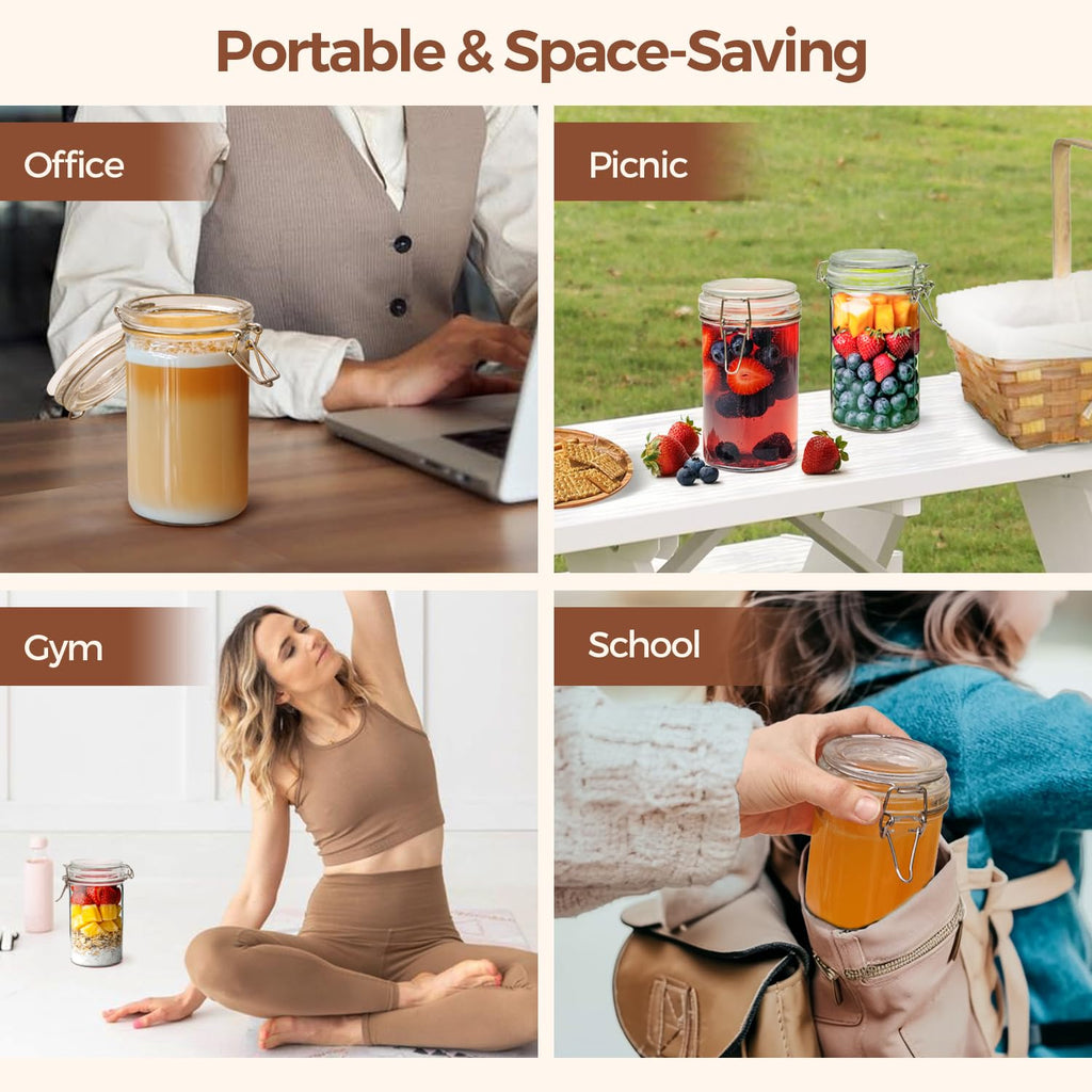 16 oz Glass Jars with Airtight Lids 6 Pack P861664