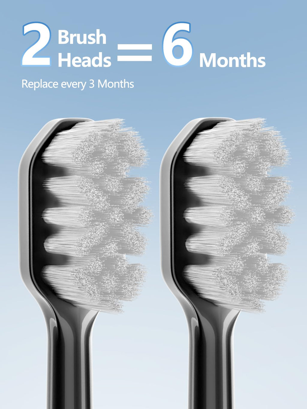Electric Toothbrush Replacement Brush Heads 2-Pack Black D926