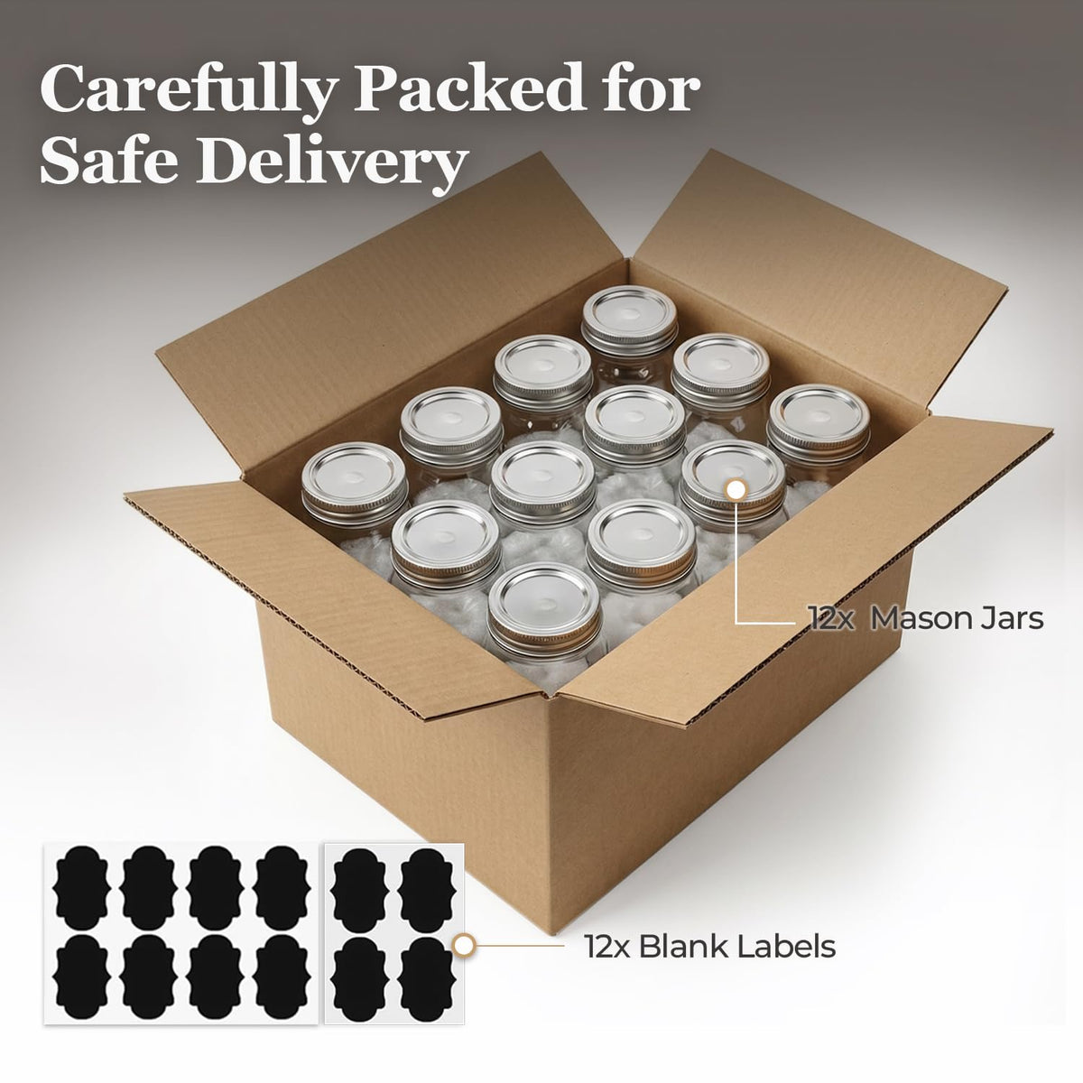 16 oz Regular Mouth Mason Jars 12 Pack Z427356