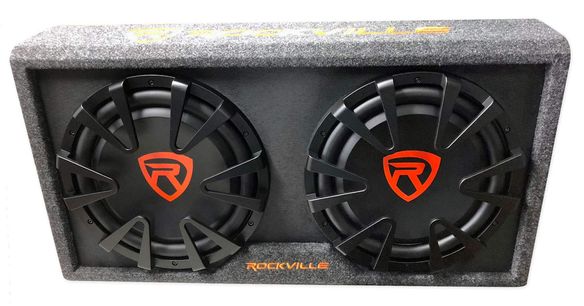 Dual 12" Slim Vented Powered Car Subwoofer Enclosure D723246