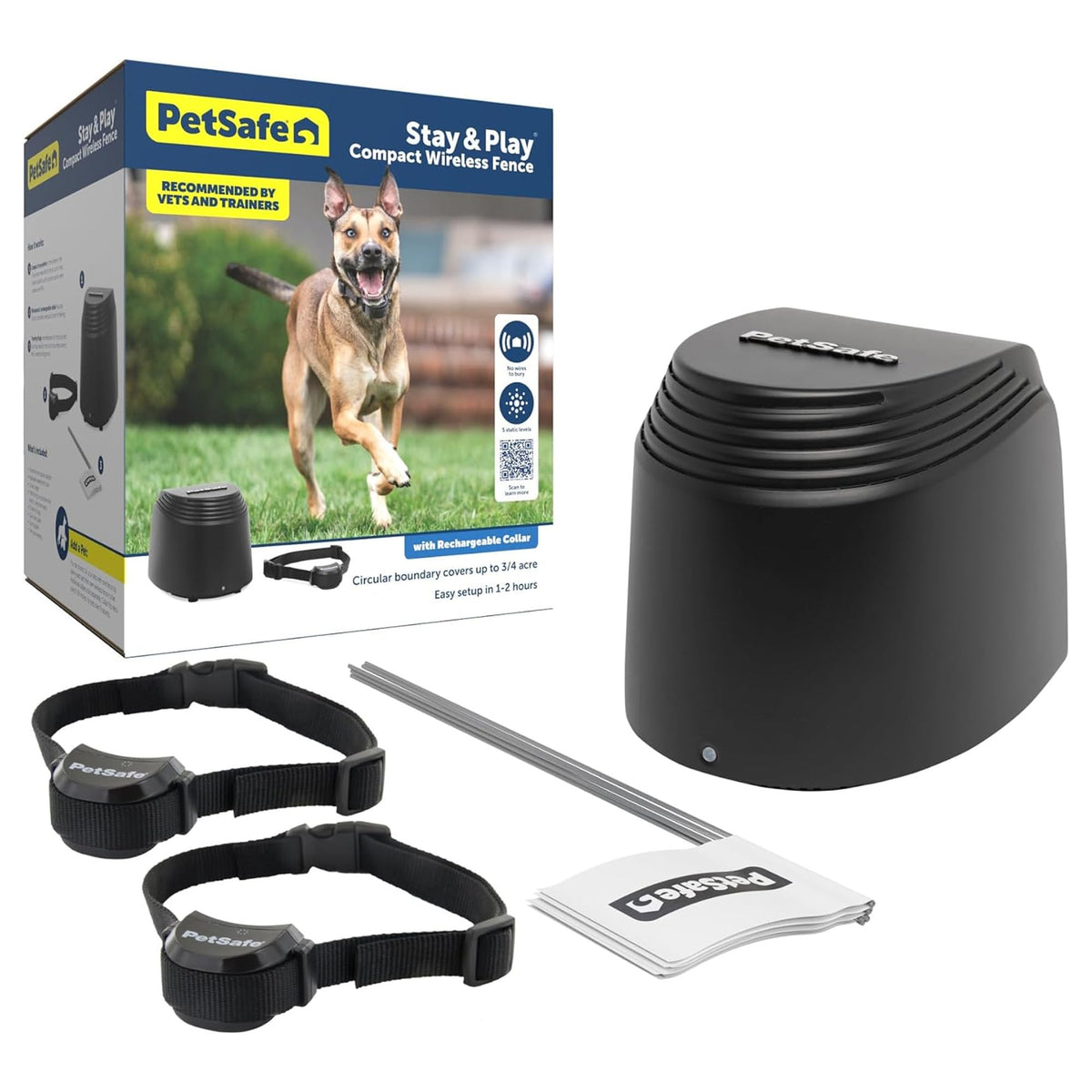 Compact Wireless Fence, 2-Dog, Up to 3/4 Acre T483668