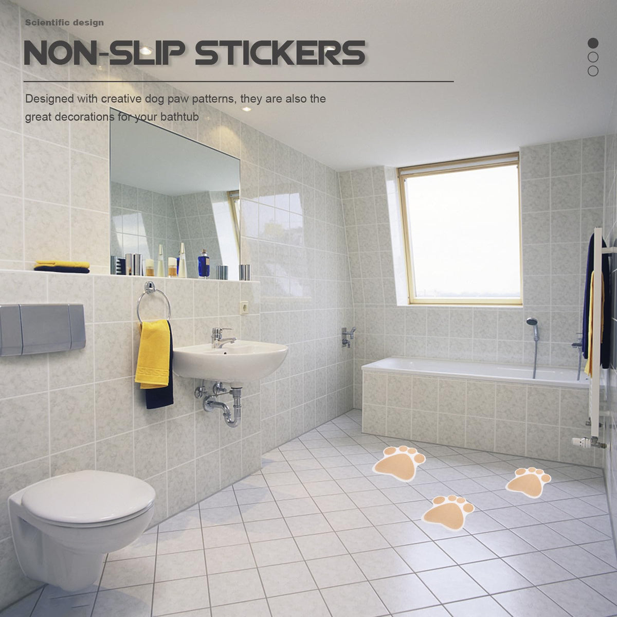 Dog Paw Non Slip Bathtub Stickers with Scraper R775920