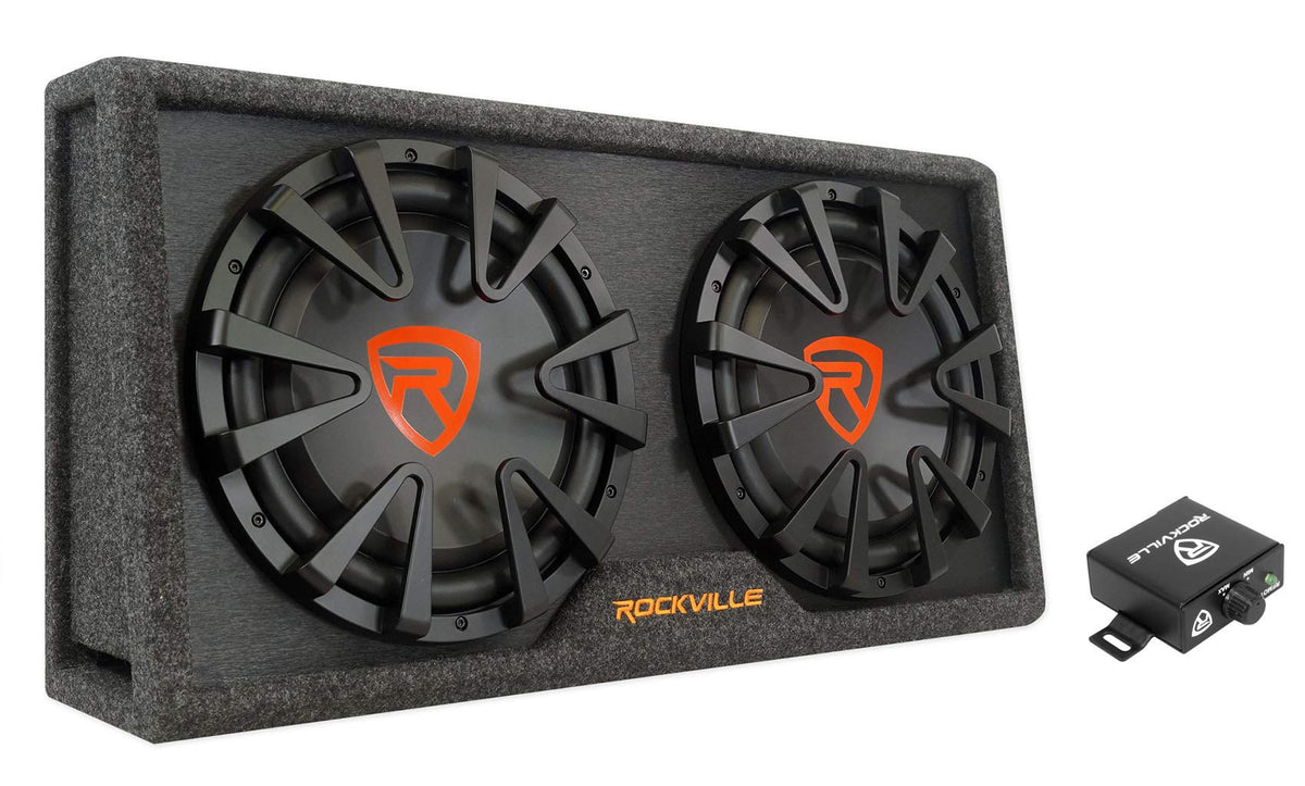 Dual 12" Slim Vented Powered Car Subwoofer Enclosure D723246
