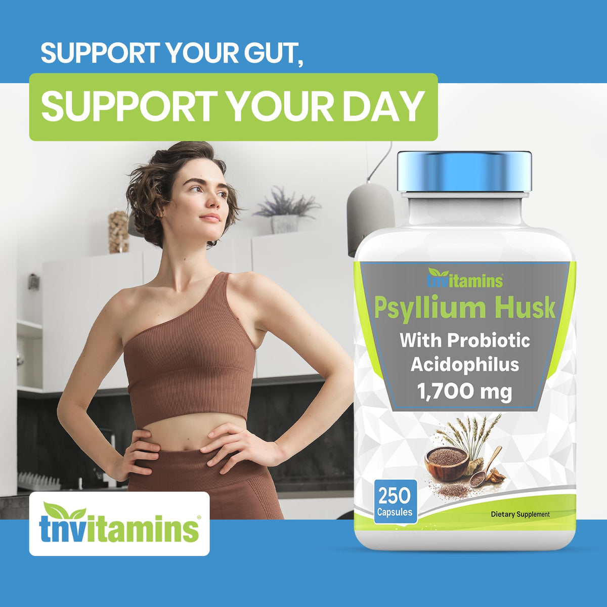 Psyllium Husk Capsules 1700 MG 250 Capsules H83227