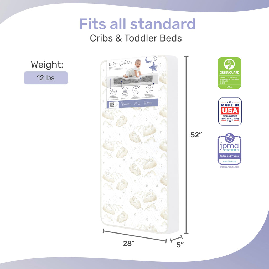 2-in-1 Breathable Spring Coil Crib & Toddler Mattress M82191