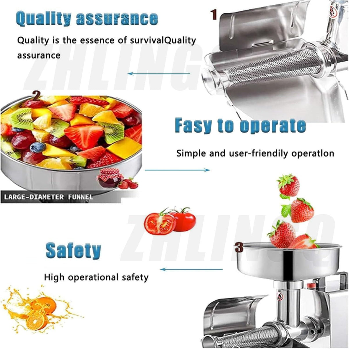 Commercial Electric Stainless Steel Tomato Strainer 150kg/h L936170