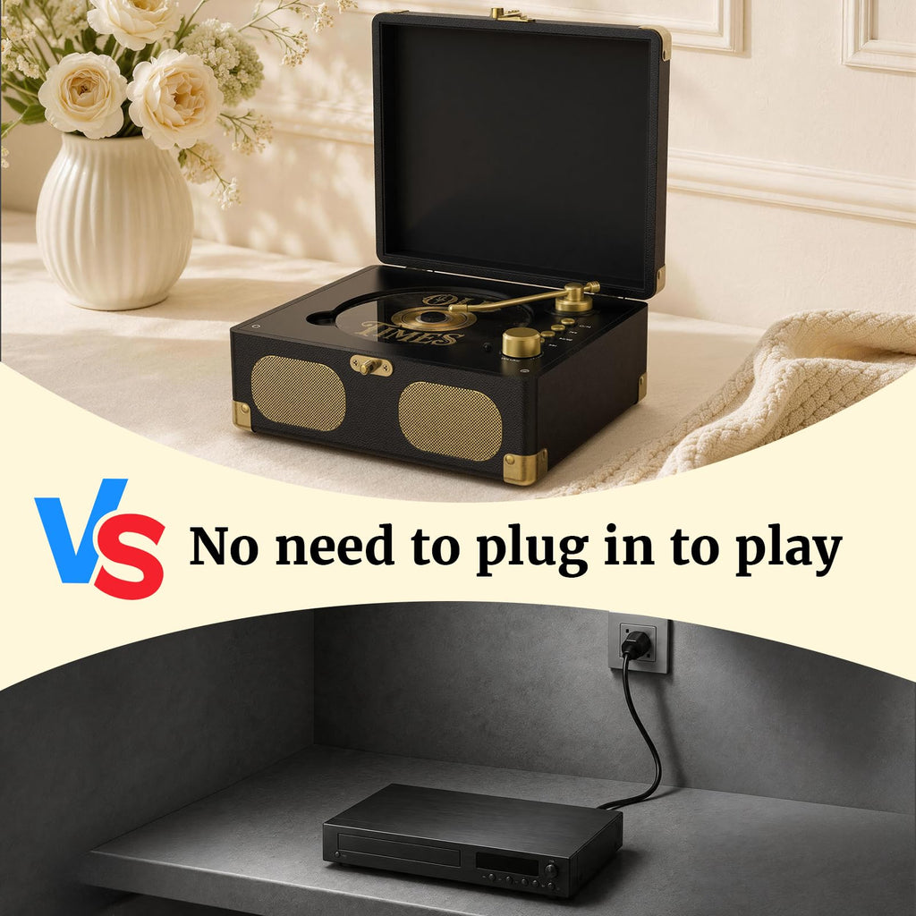 Black Portable CD Player with Speakers, Bluetooth, Remote Control, USB Playback A93117
