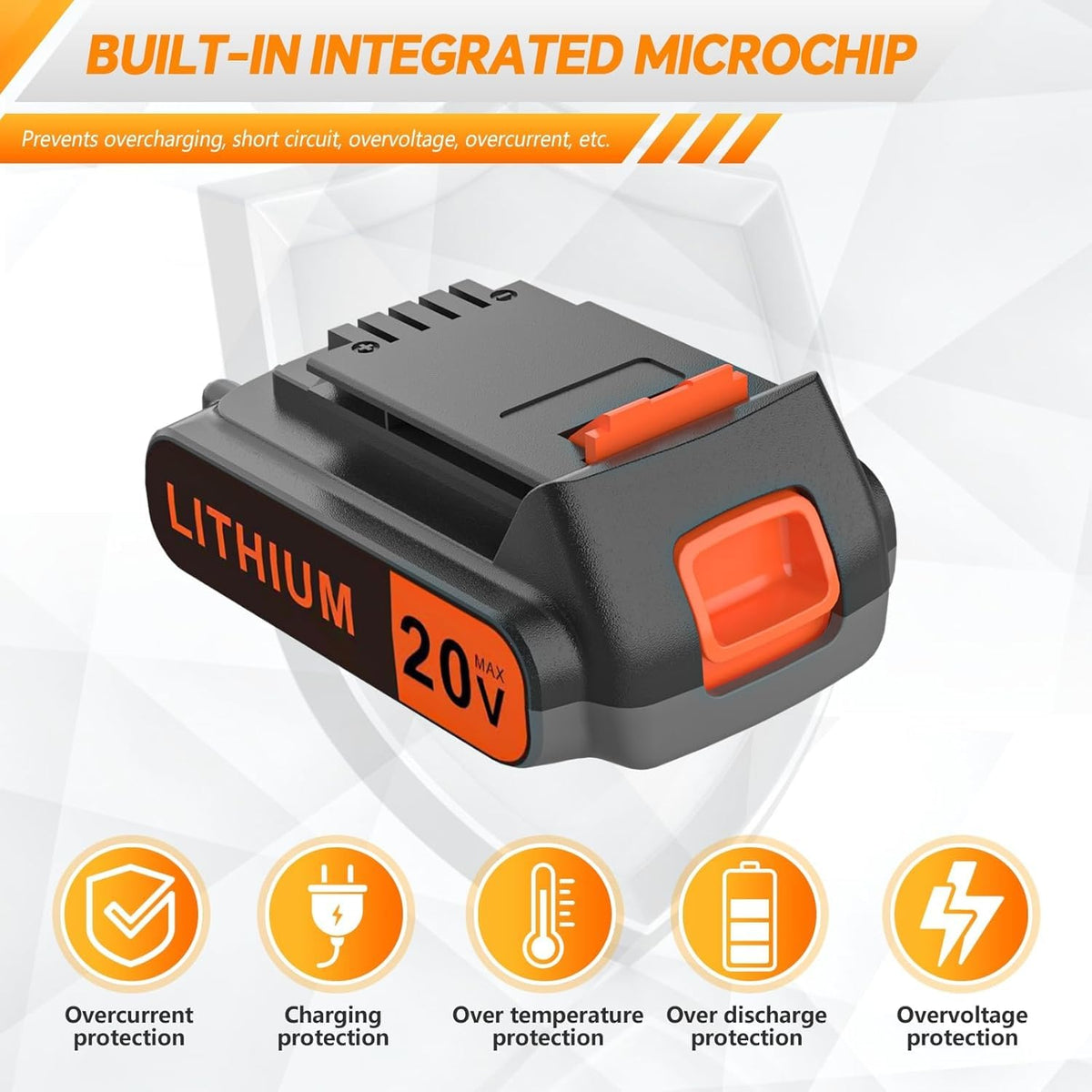 20 Volt 2.0AH Lithium-Ion Battery Replacement V2180