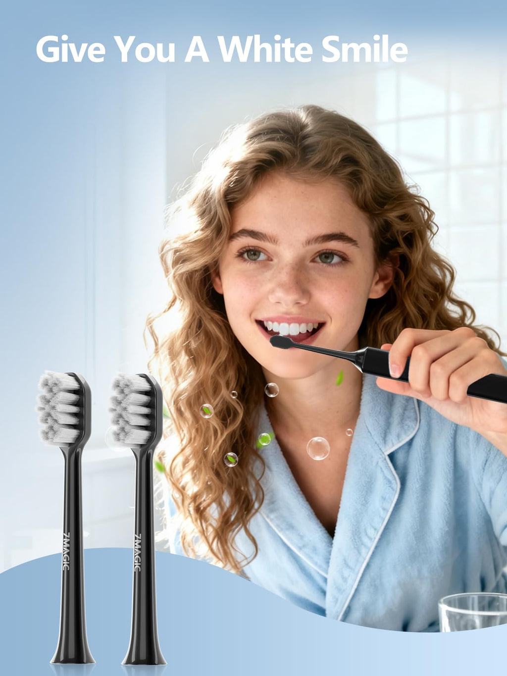 Electric Toothbrush Replacement Brush Heads 2-Pack Black D926