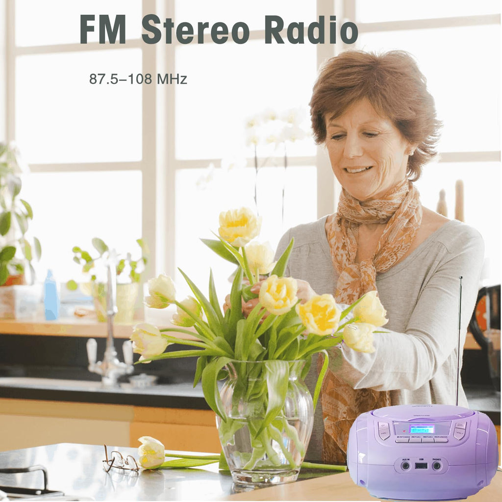 Portable CD Player with Bluetooth FM Radio USB MP3 R553