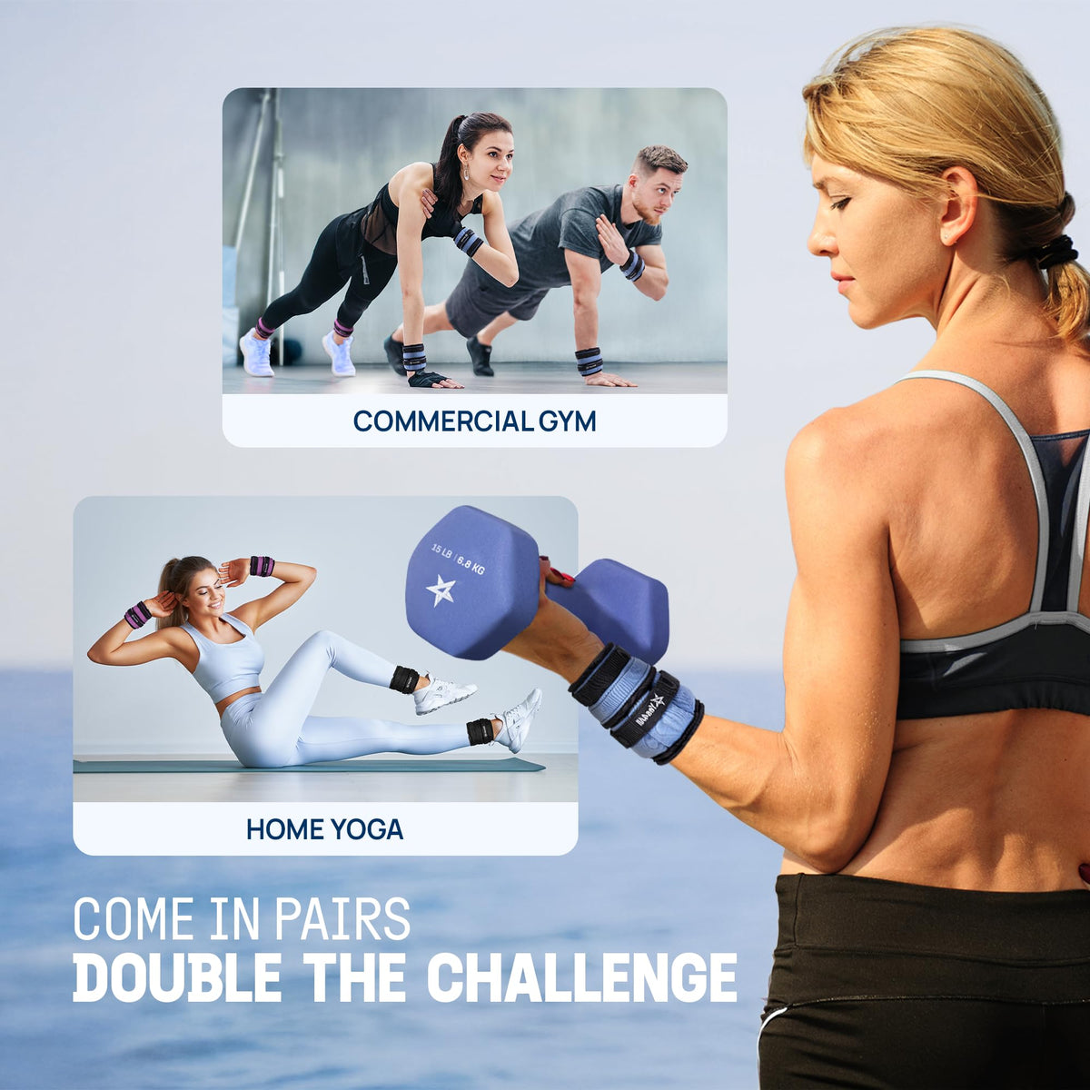 Adjustable Wrist & Ankle Weights 3.5/5 LB Pair A223