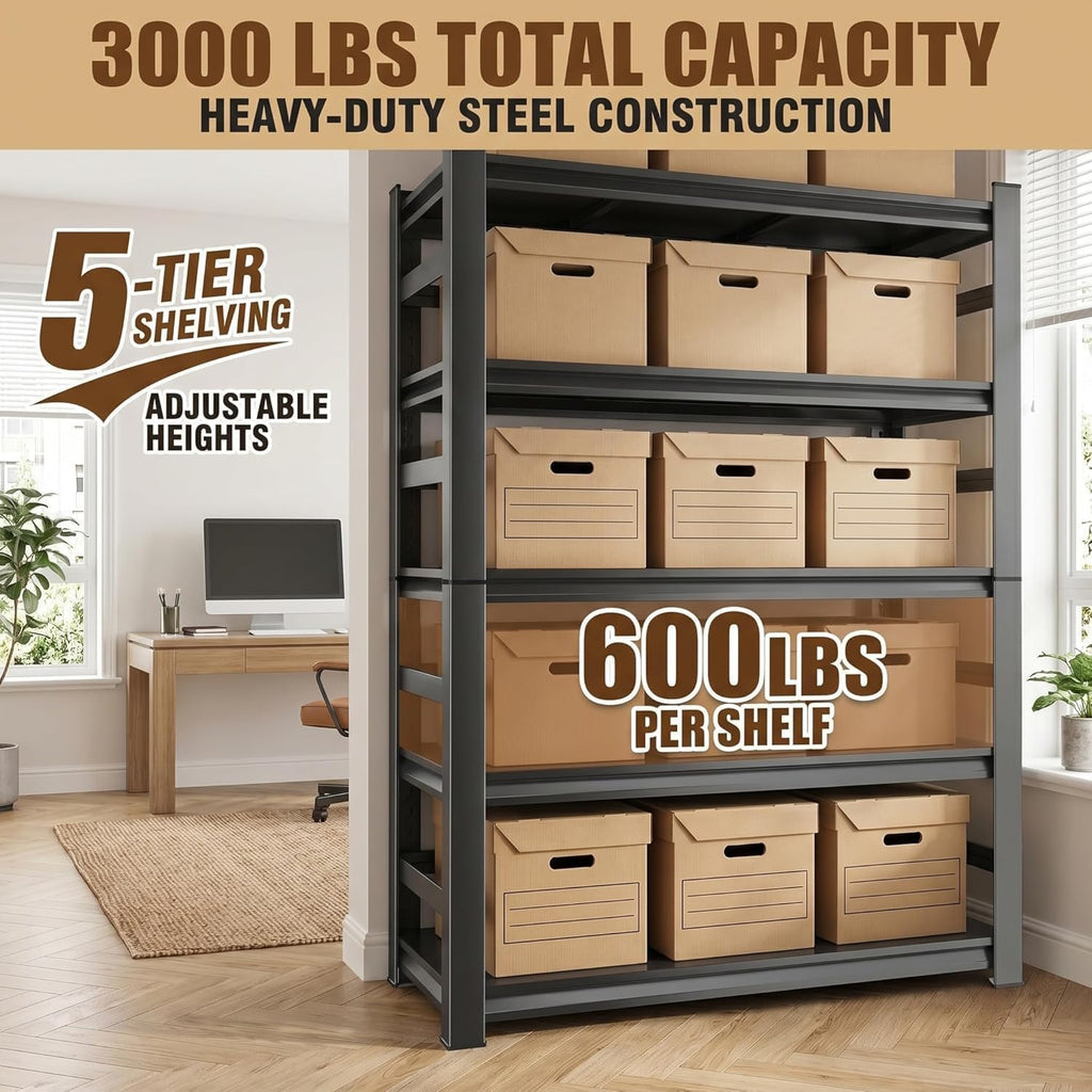 5 Tier Adjustable Wooden Bookshelf N33099