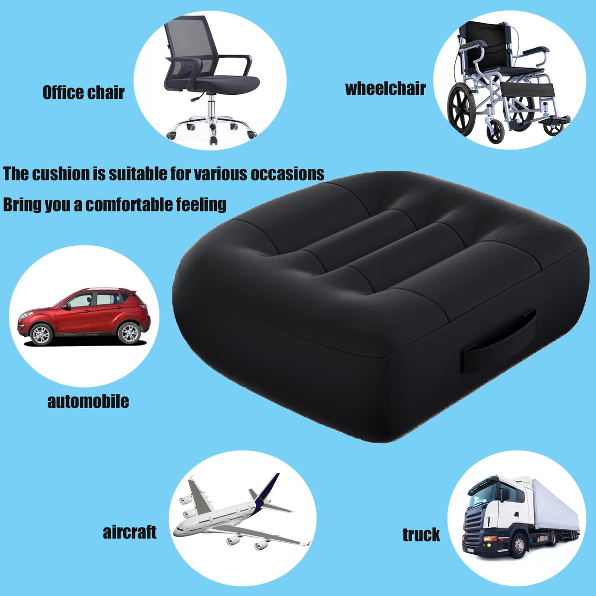 Black Inflatable Booster Seat Cushion B918463