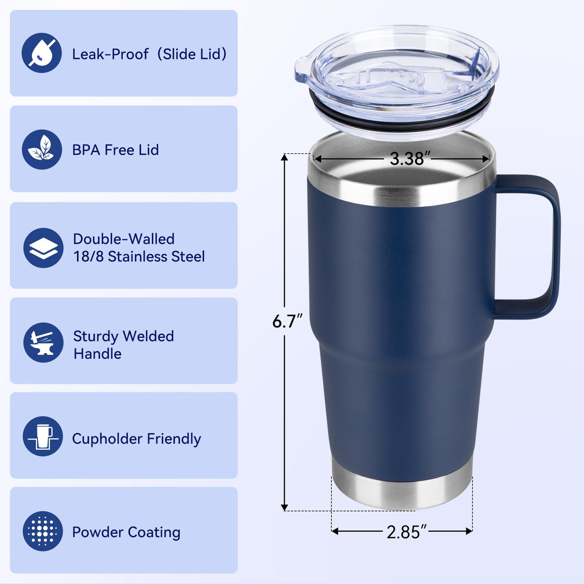 20oz Stainless Steel Insulated Tumbler with Handle M55322