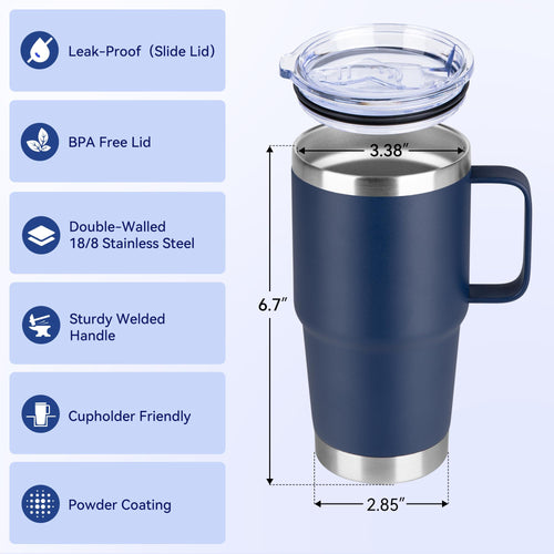 20oz Stainless Steel Insulated Tumbler with Handle M55322