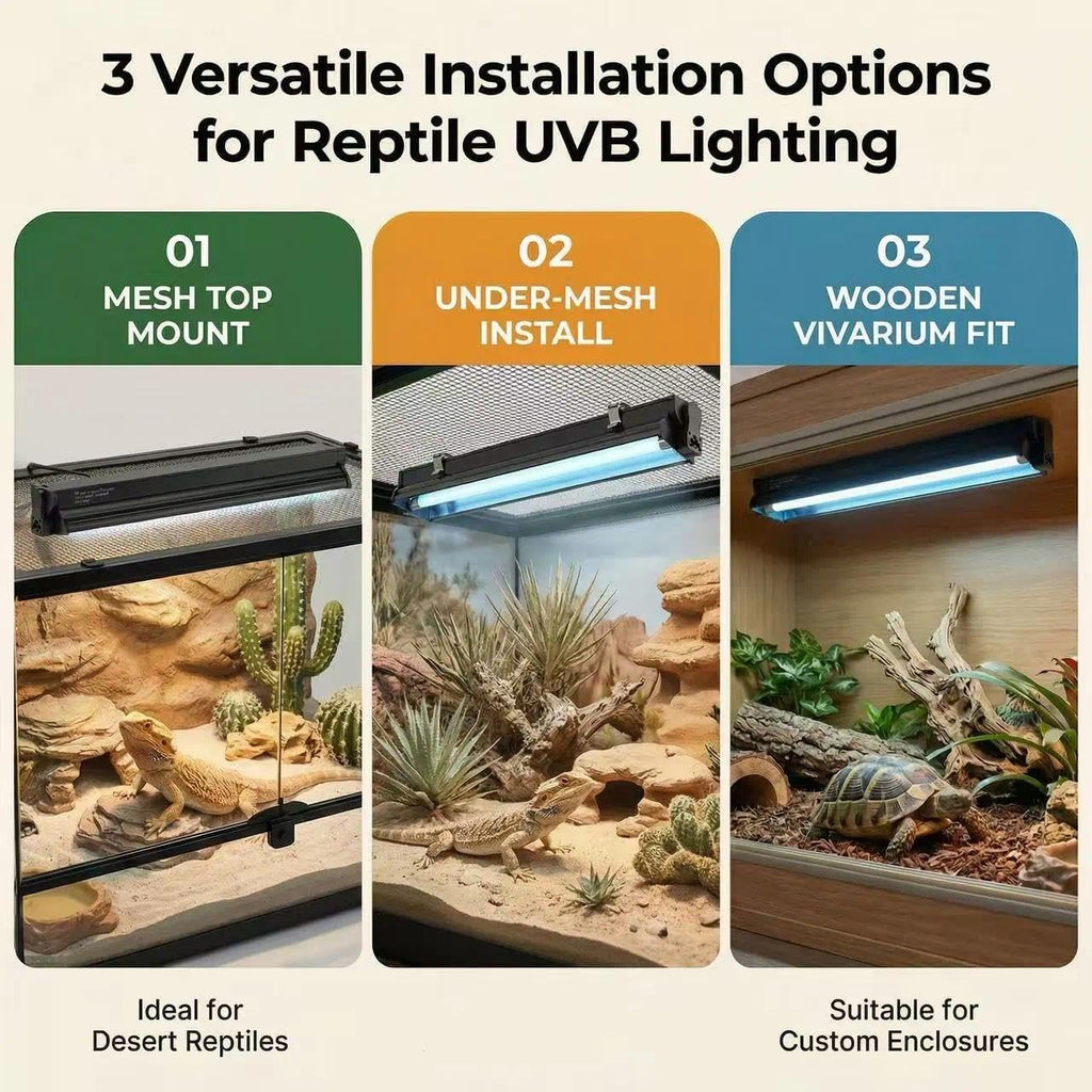 8W 10.0 12 Inch T5 UVB Reptile Light Fixture with Bulb M25242