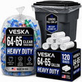 64-65 Gallon Clear Trash Bags, 120 Count Heavy Duty Garbage Bags C32966