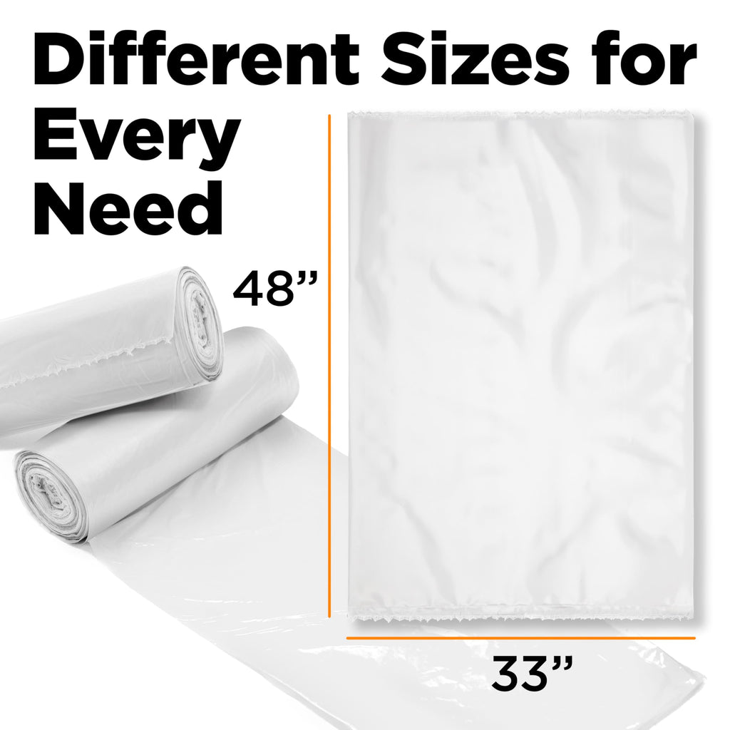 42 Gallon Clear Trash Bags 50 Count 3 Mil B841573