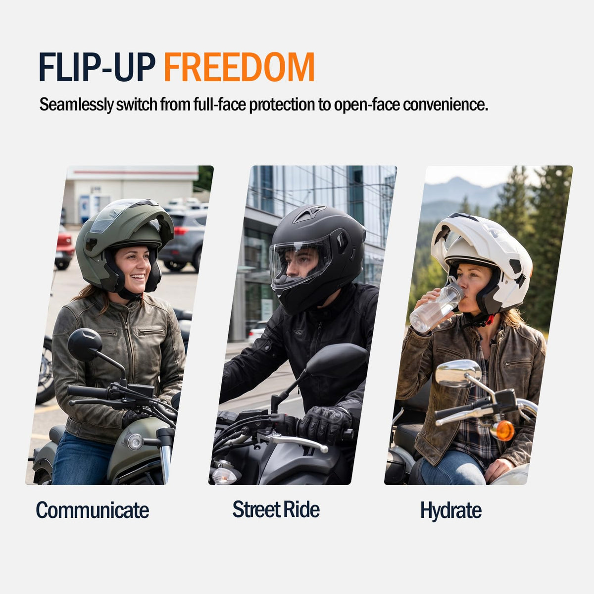 Full Face Flip Up Matte Black Motorcycle Helmet K509872