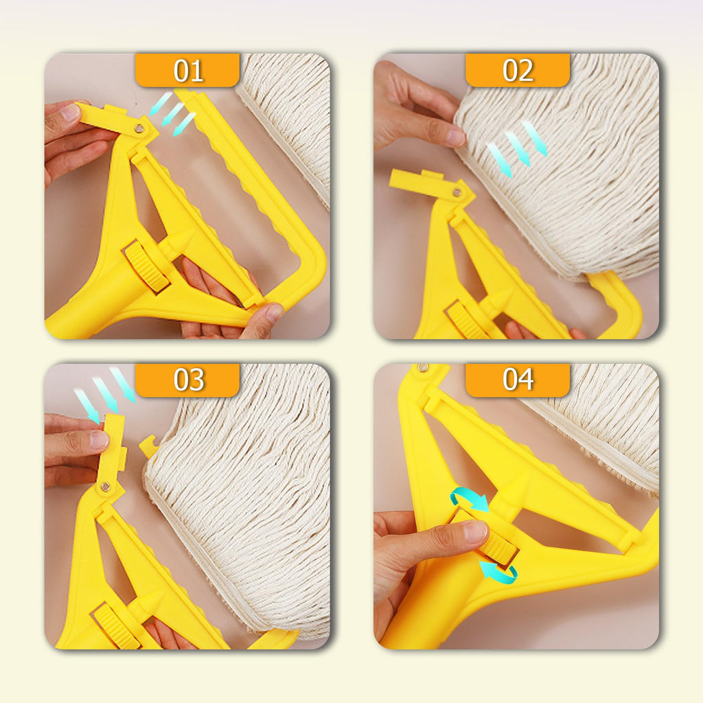 33 Qt Mop Bucket with Side-Press Wringer and Cotton Mop A343225