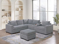 Light Gray Corduroy 4pc Sectional Sofa Set F83790