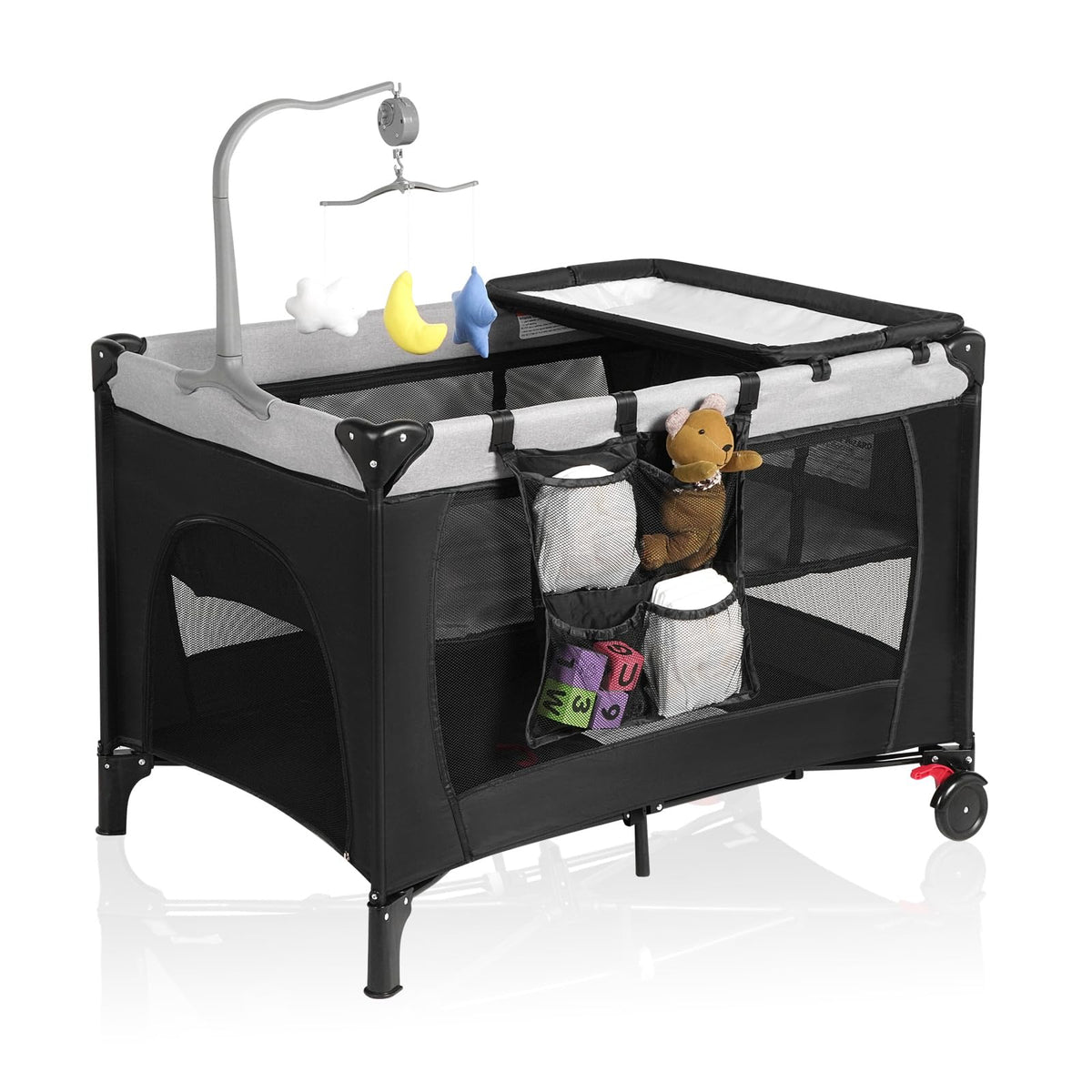 Black Baby Bassinet Playpen M302
